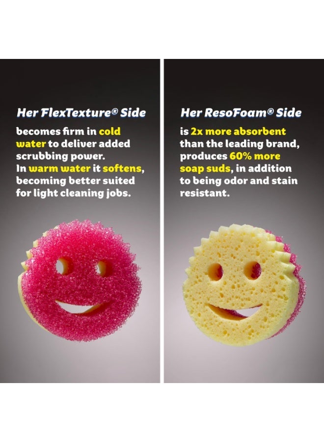 Scrub Daddy Scrub Mommy - Dish Scrubber + Non-Scratch Cleaning Sponges Kitchen, Bathroom + Multi-Surface Safe - Dual-Sided Dish Sponges for Scrubbing + Wiping Spills (3 Count) - Online Exclusiv - Image 3